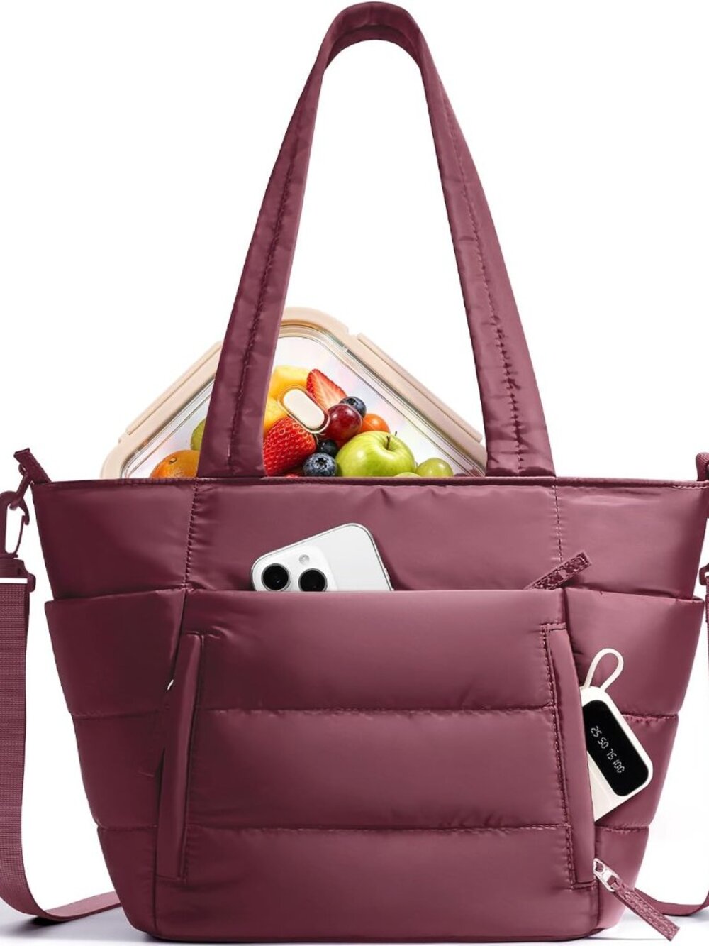 Lunch Box for Women Puffy Insulated Lunch Bag Tote Cooler Bag